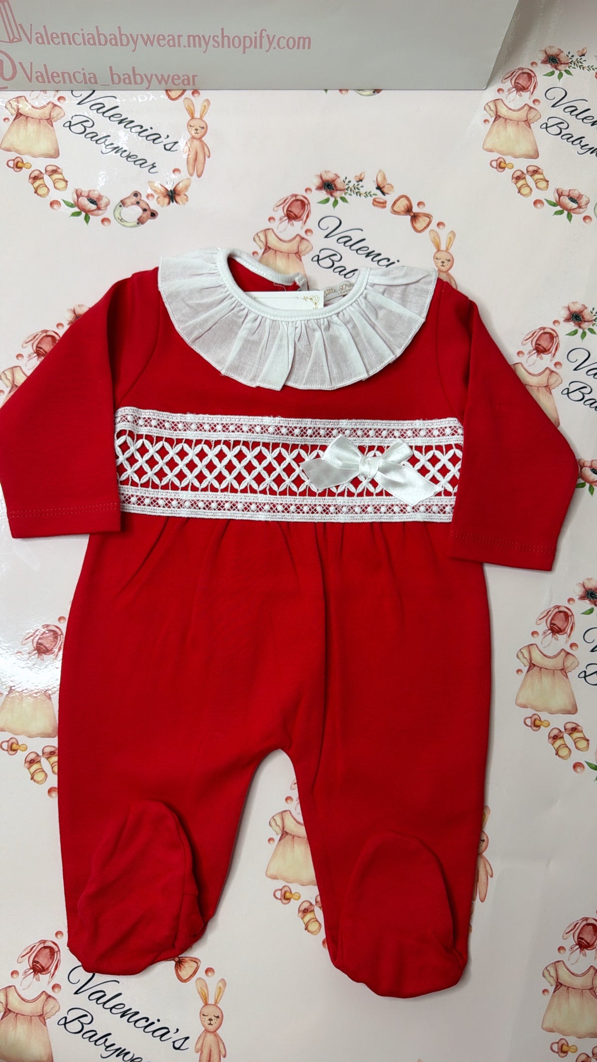 Red Ruffle Babygrow