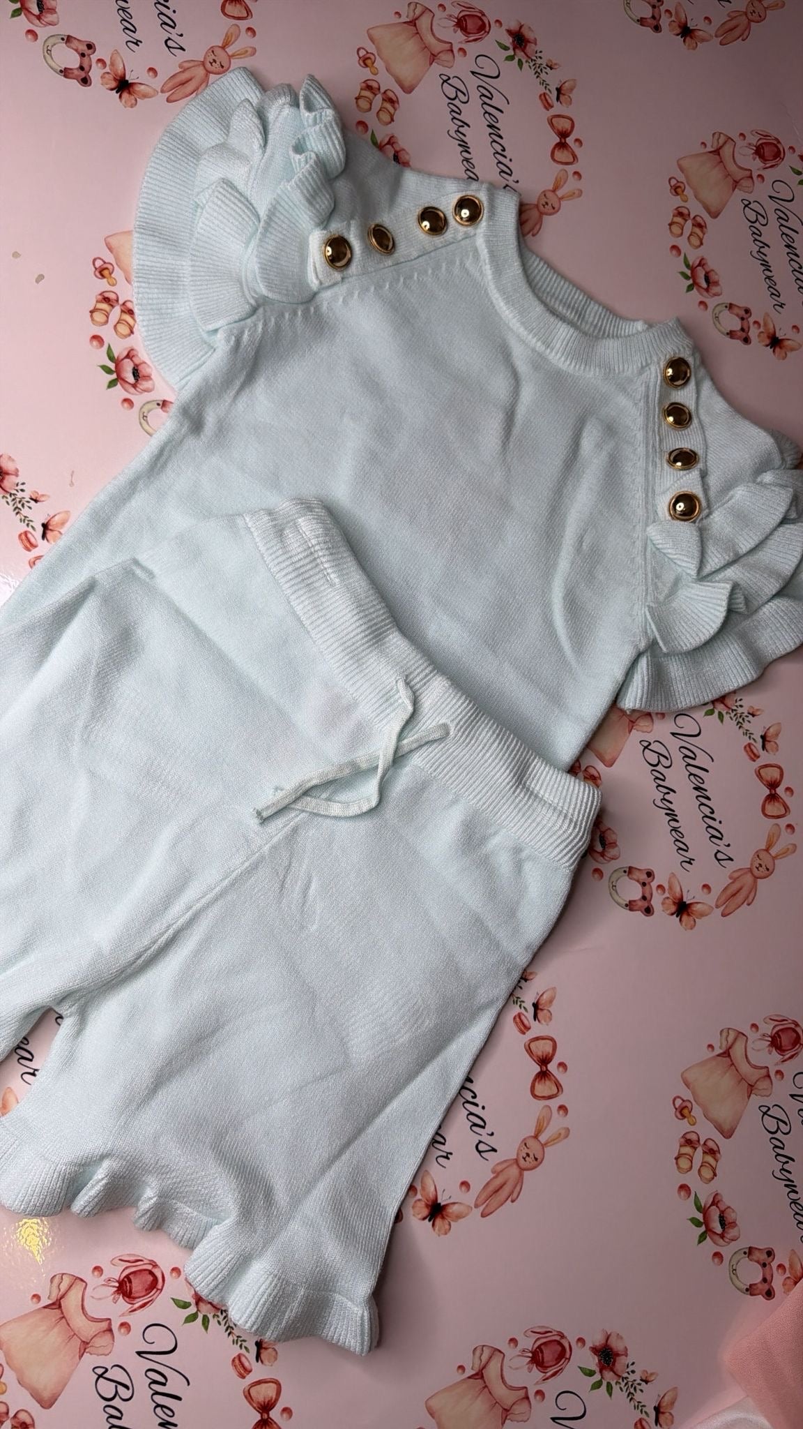 Girls Gold Button 2PC Set