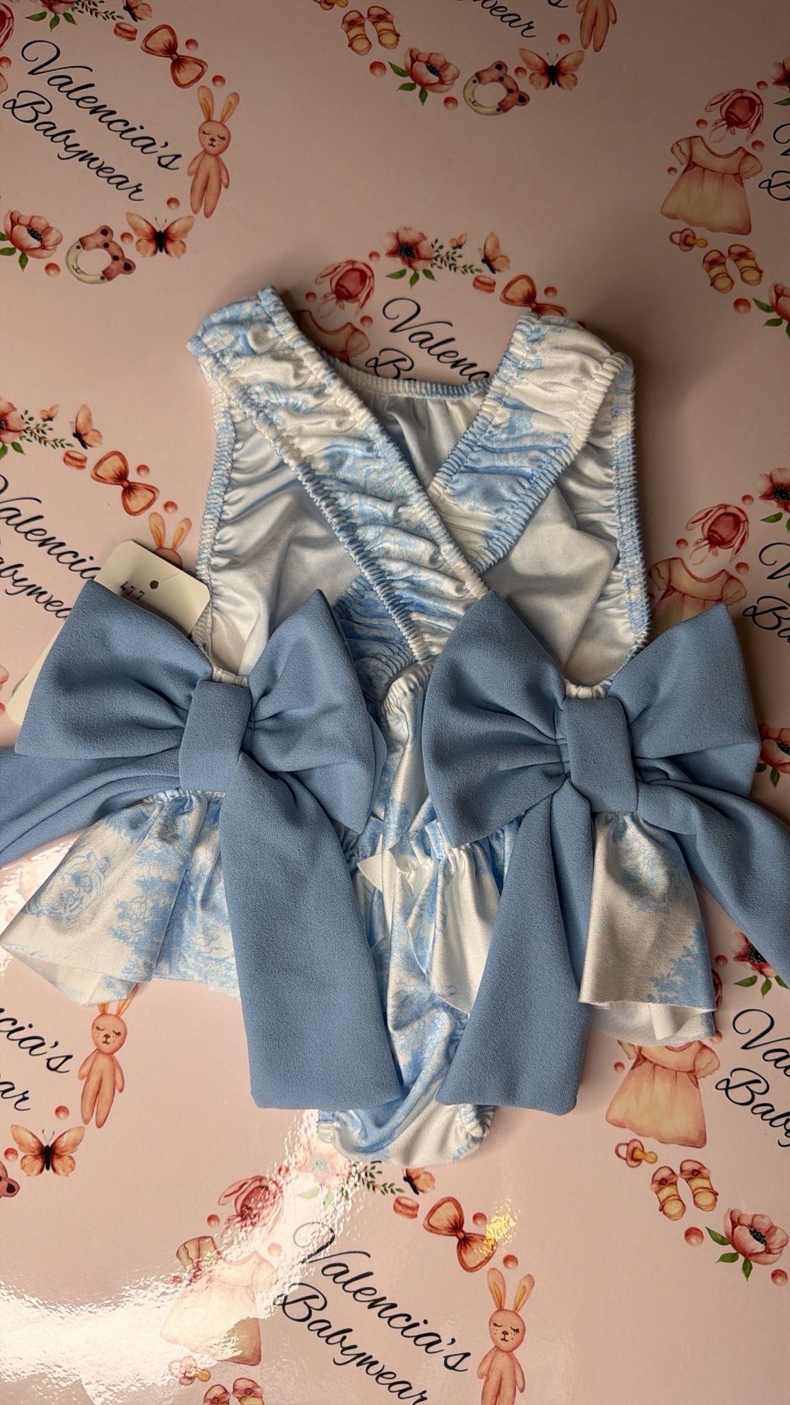 Blue Double Bow Swimsuit