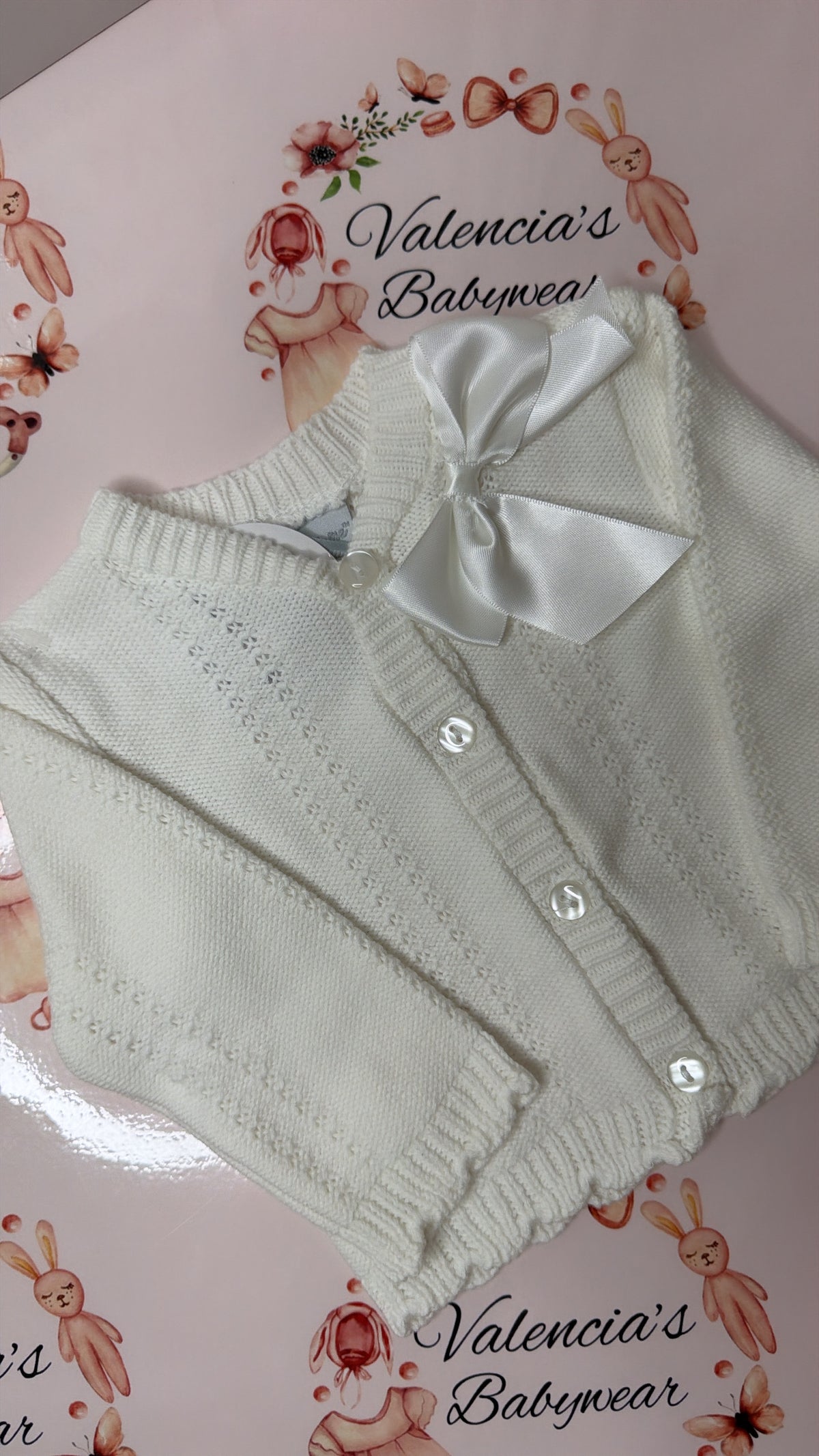 White knit cardigan