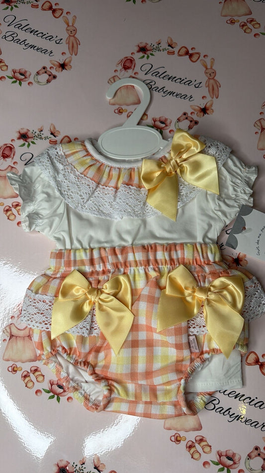 Orange & Yellow Cheque Romper