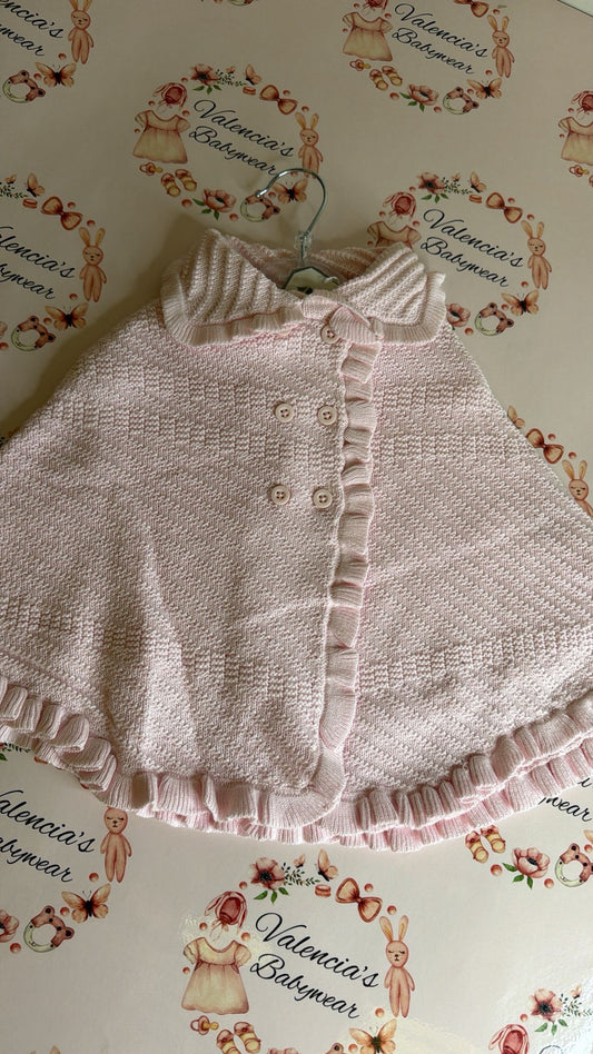 Pink knitted shawl