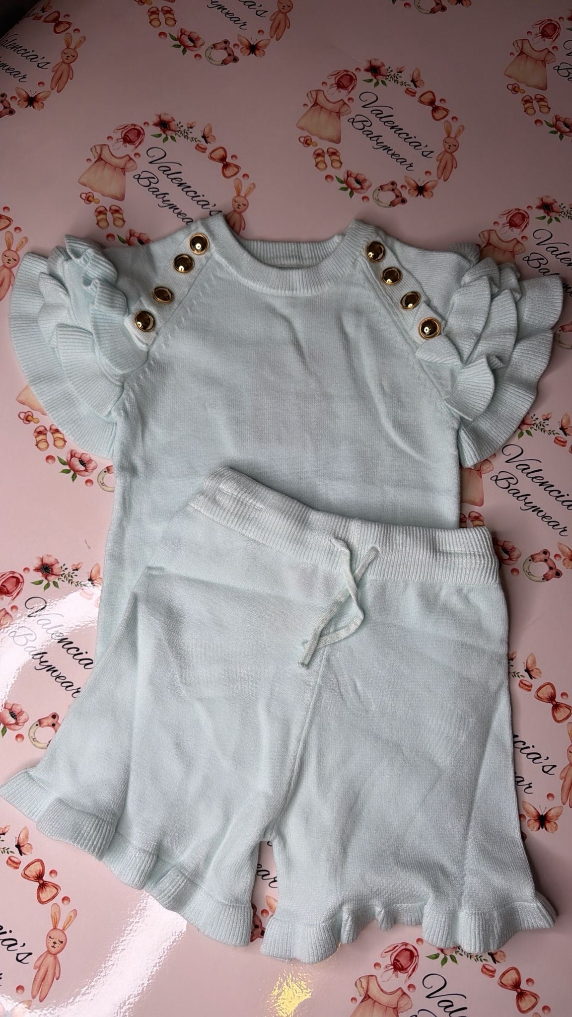 Girls Gold Button 2PC Set