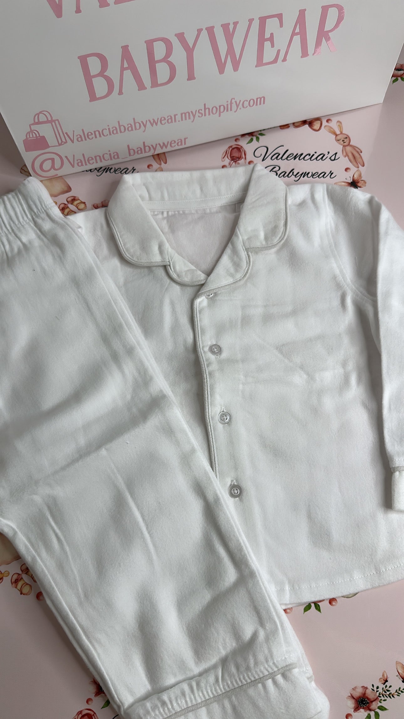 White Brushed Cotton Pyjamas