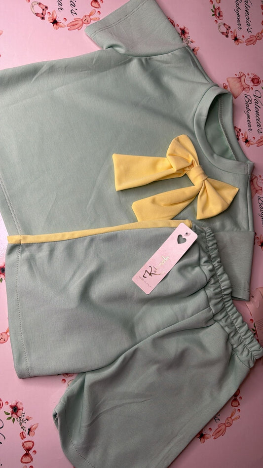 Girls Green & Yellow 2PC Set