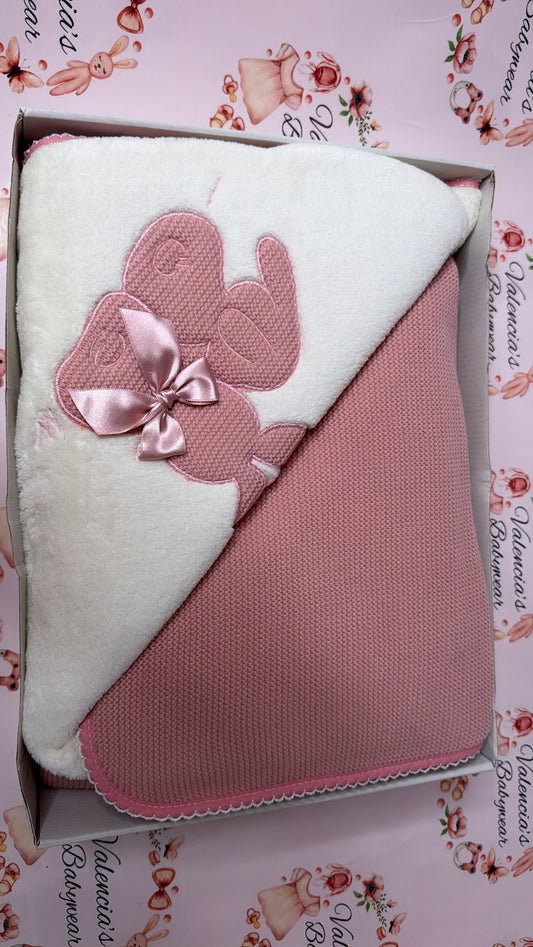 Dusty Pink Embroidered Blanket Wrap