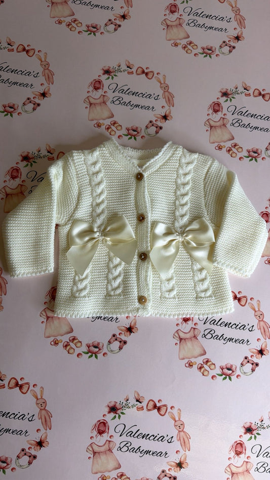 Cream Bow Cardigan
