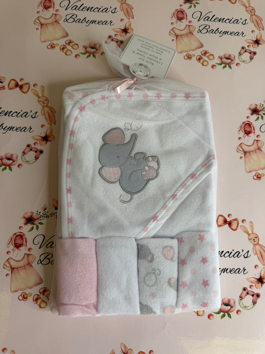 Pink elephant Bath set