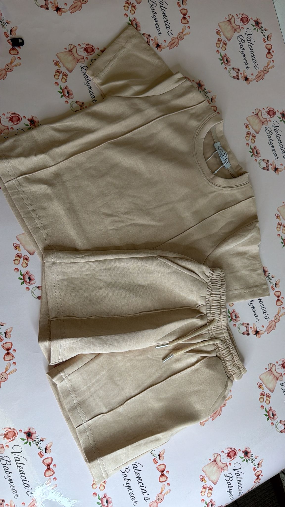Beige Top & Shorts Set