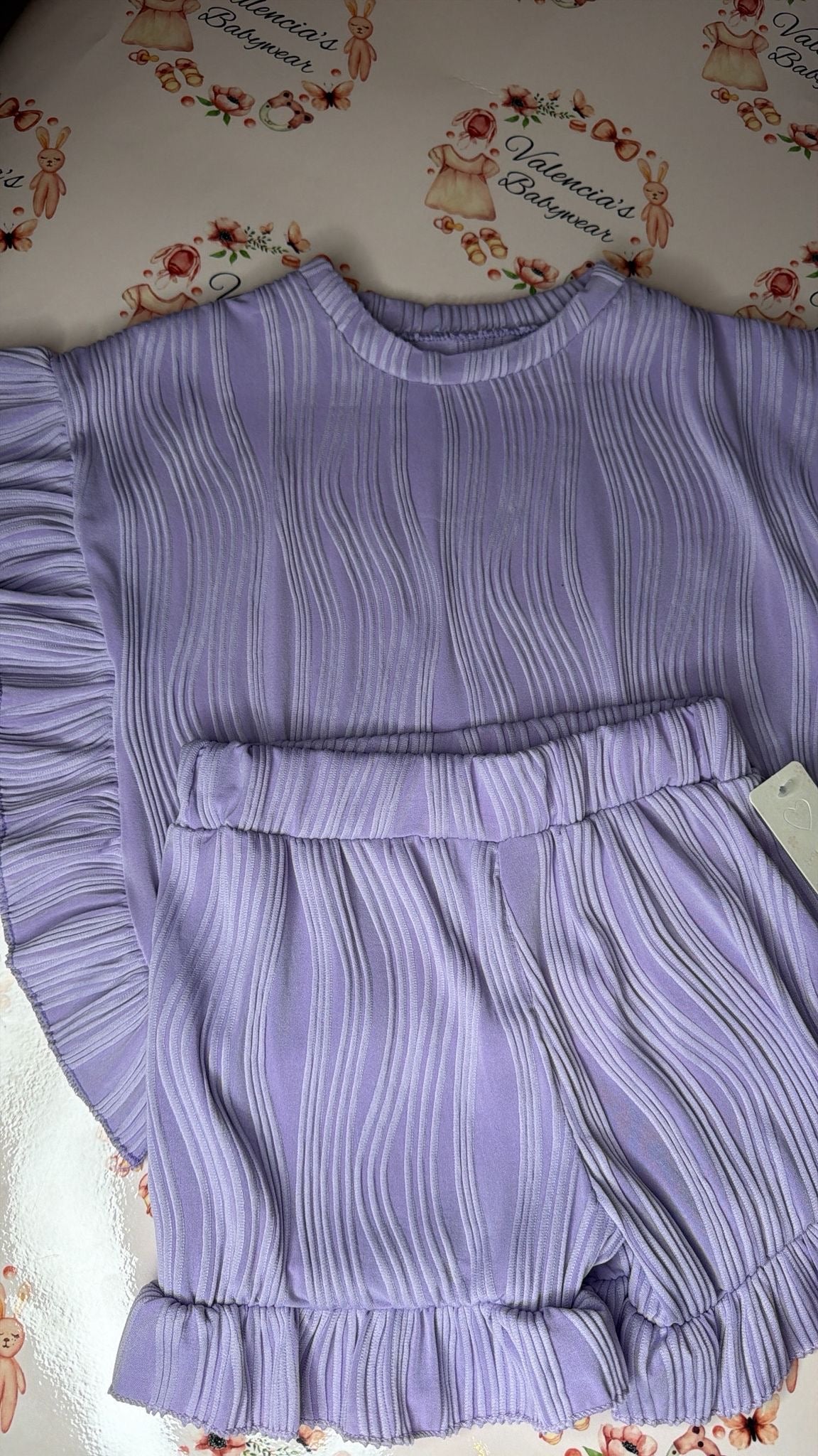 Girls Purple Short & Top Set