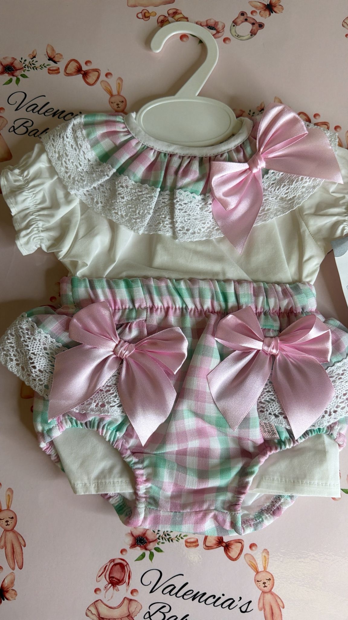 Mint chequered Romper