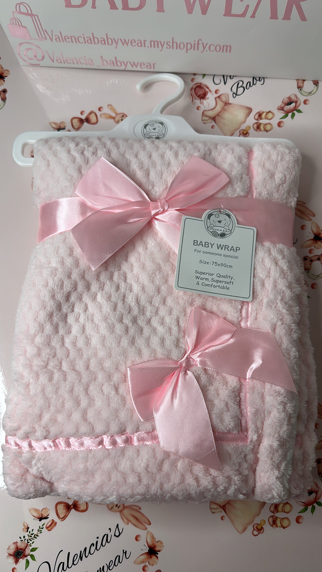 The Pink Bow Waffle Blanket