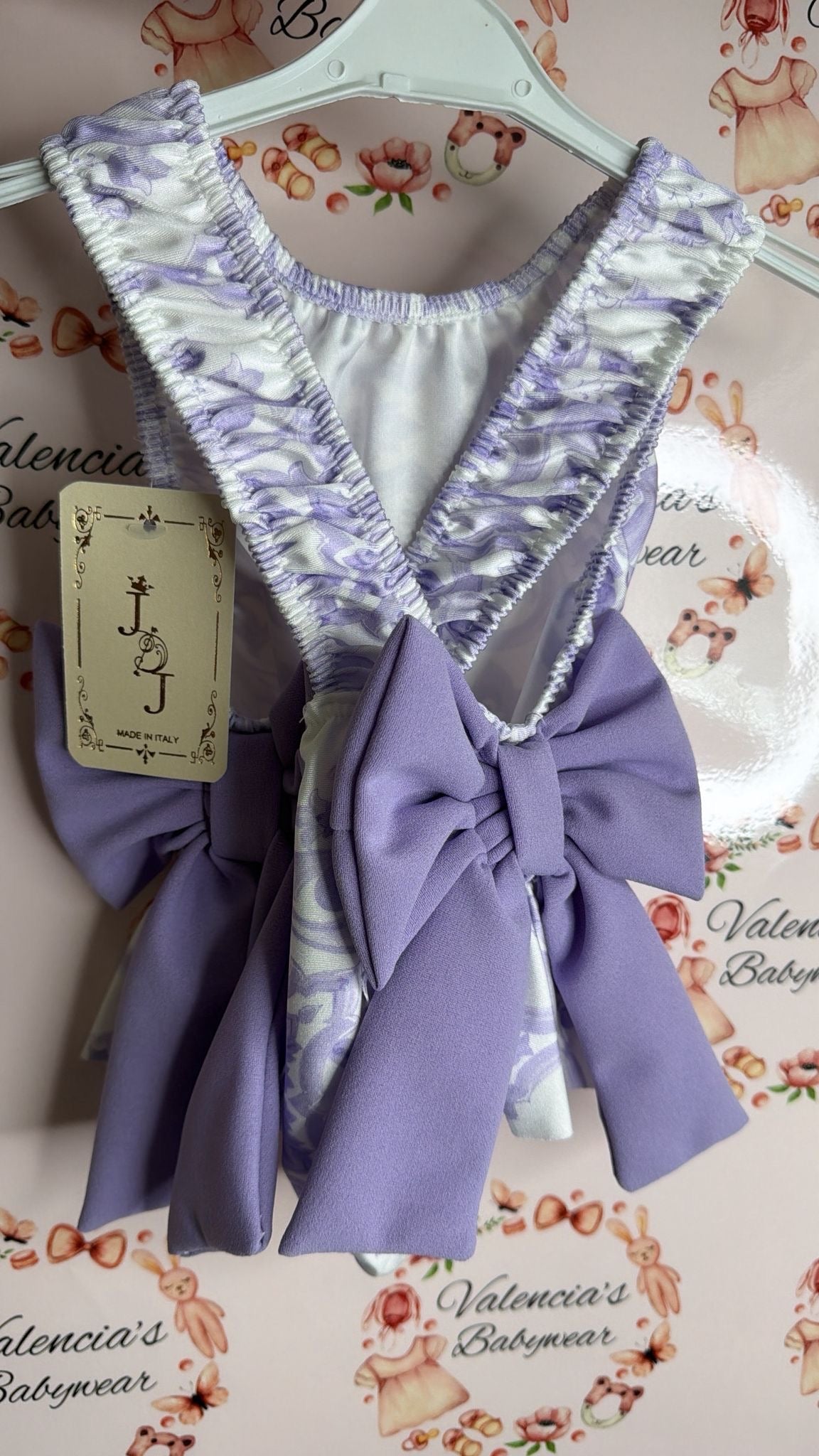 Purple Double Bow Swimsuit