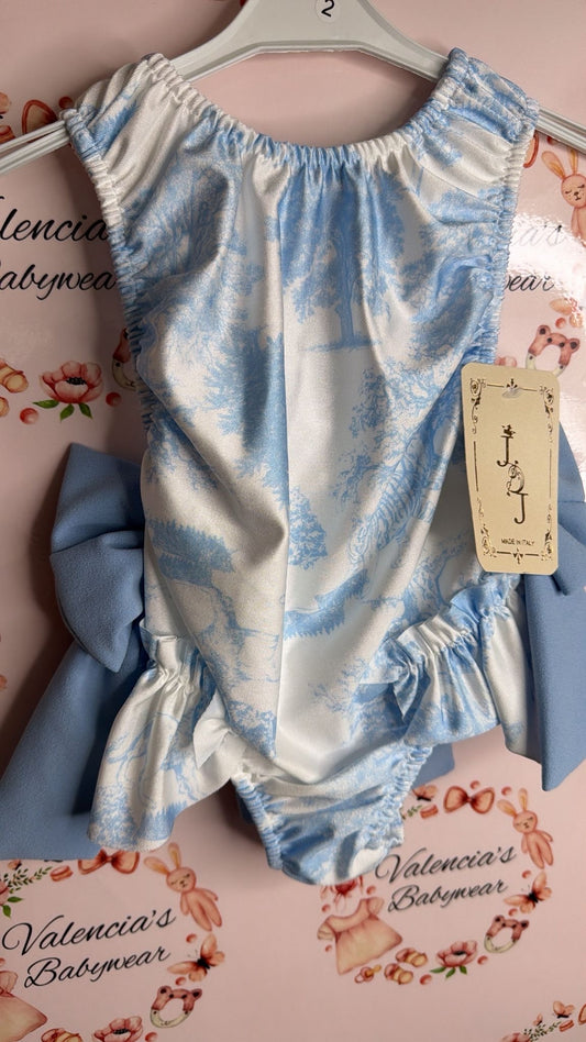 Blue Double Bow Swimsuit