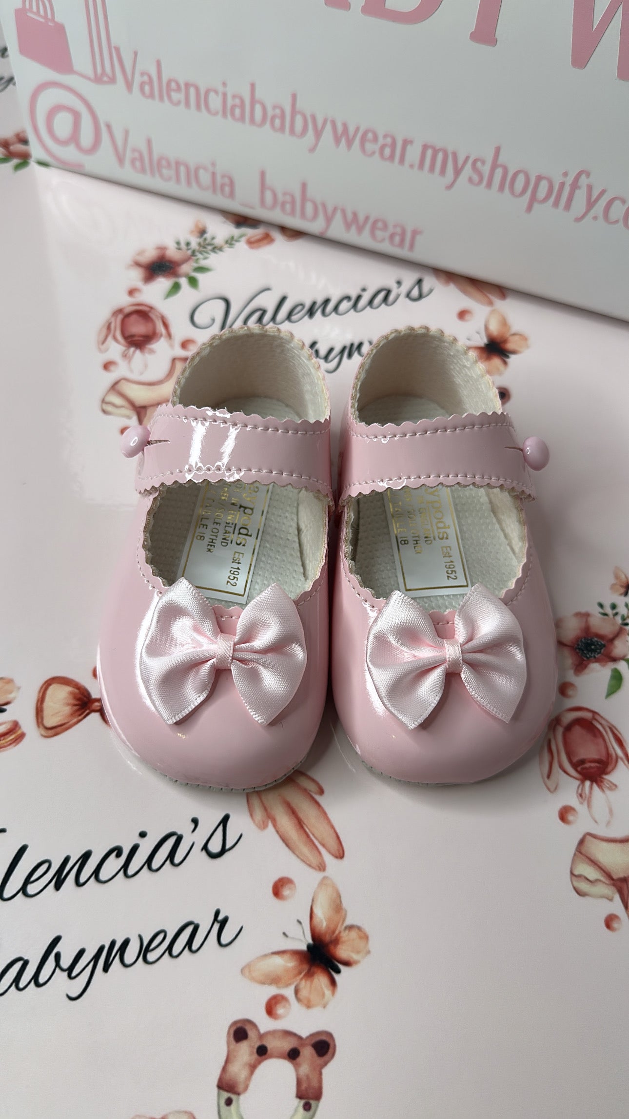 Baby Pink Bow Pre Walker Shoes