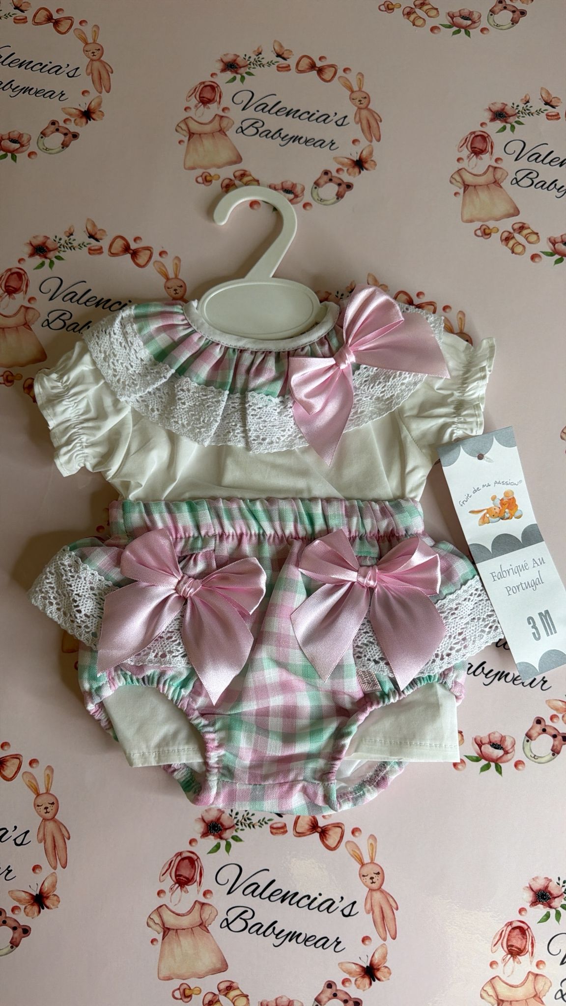 Mint chequered Romper