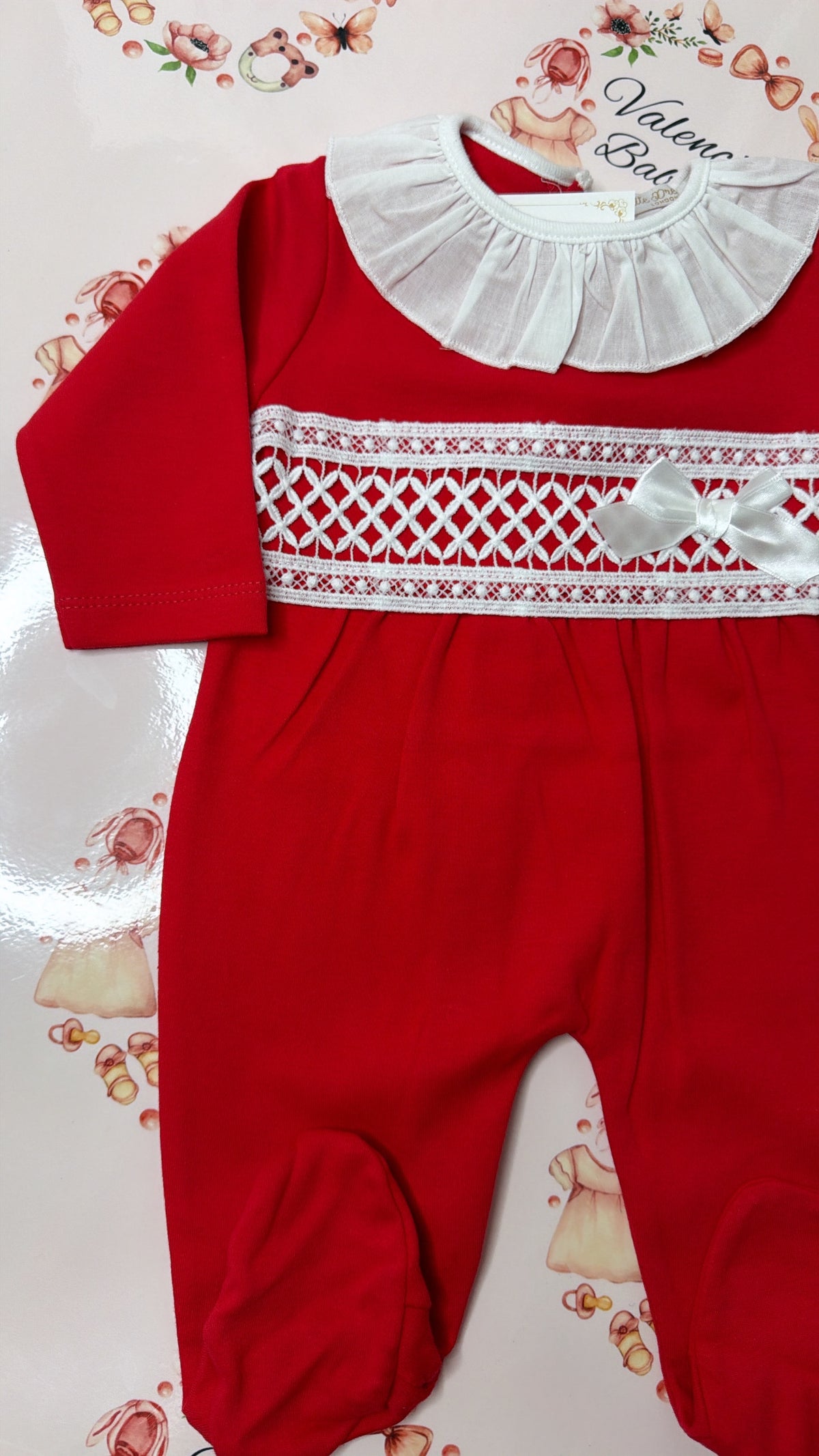 Red Ruffle Babygrow