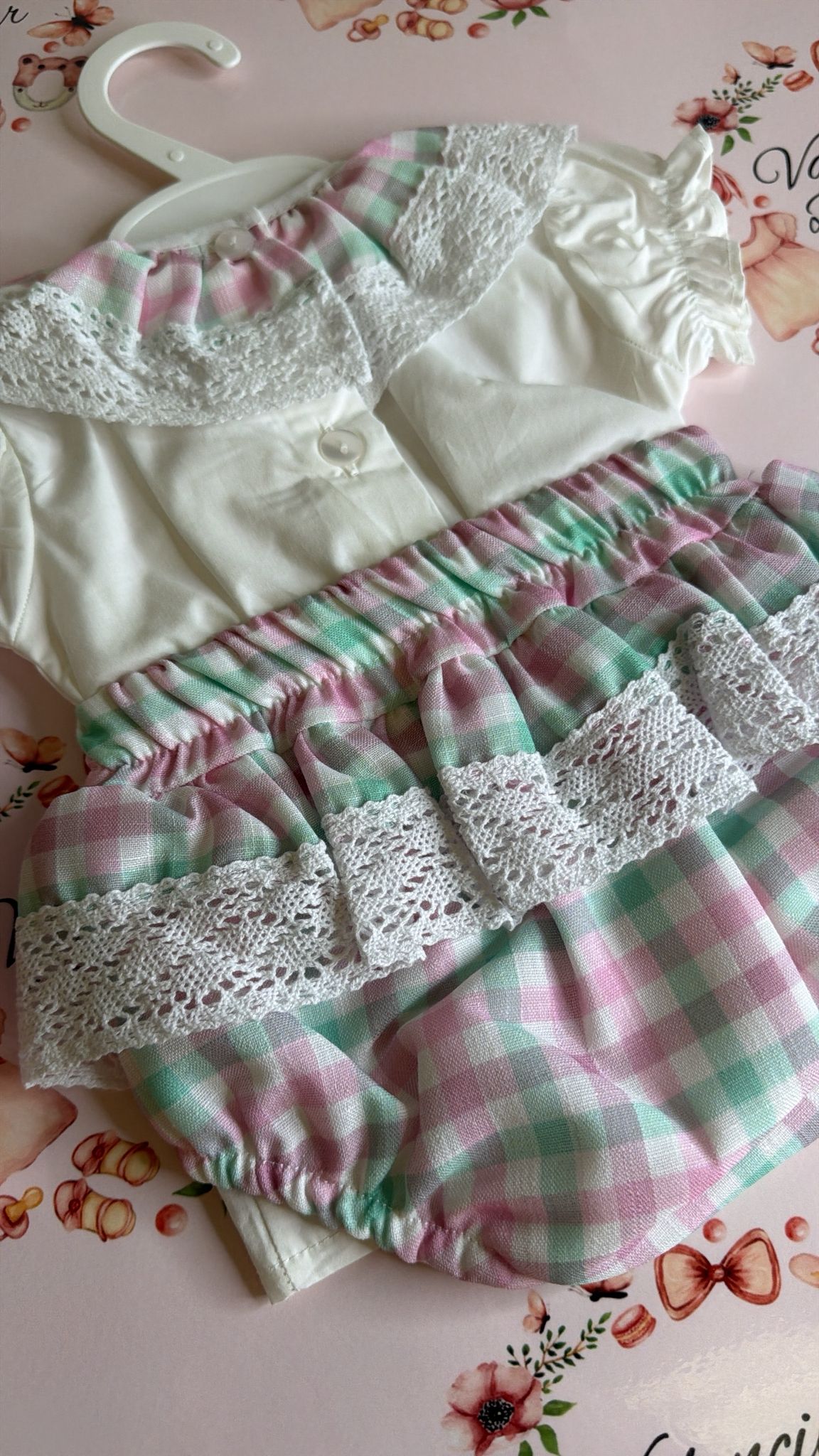 Mint chequered Romper