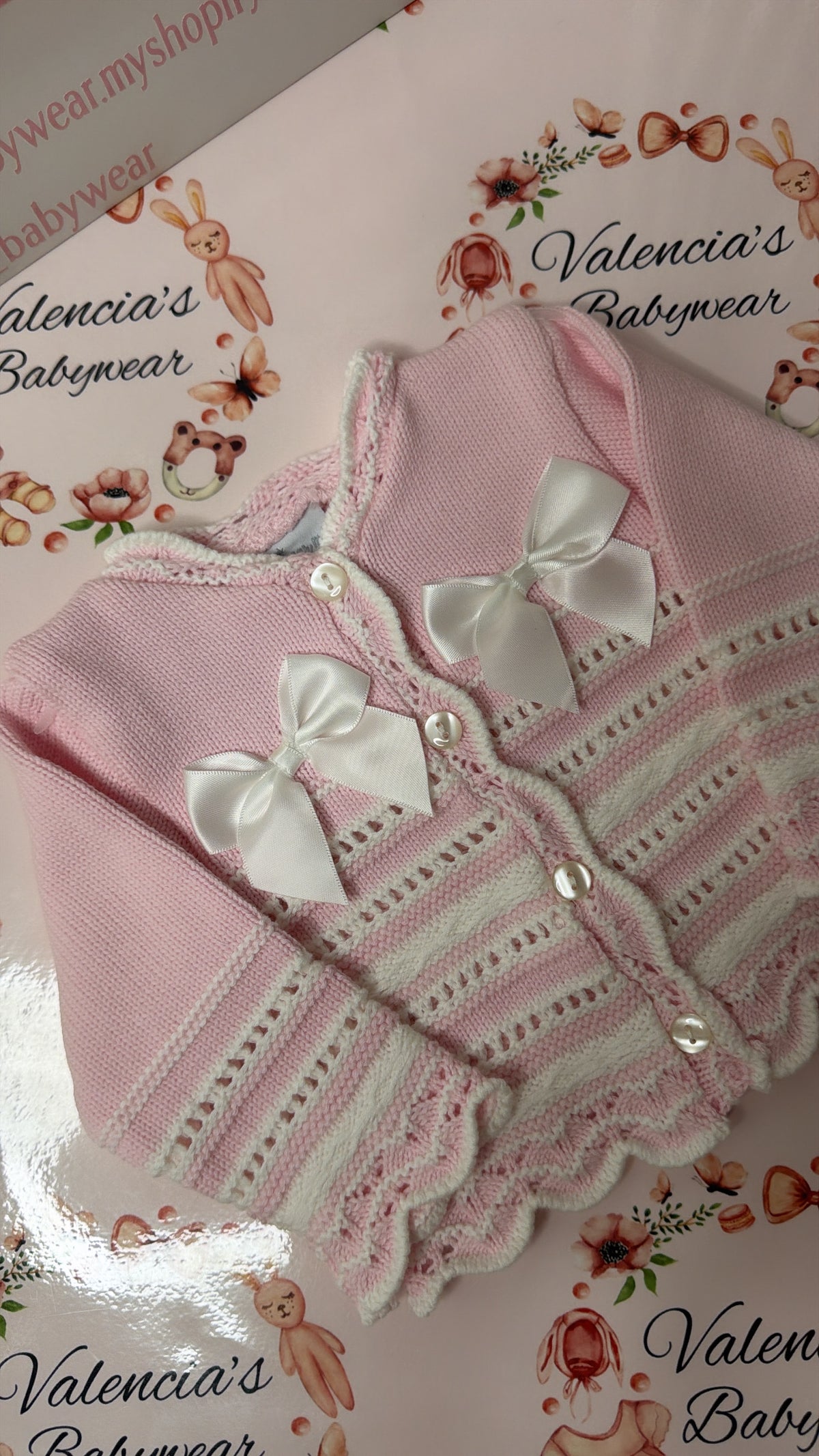 Pink & White Knit Cardigan