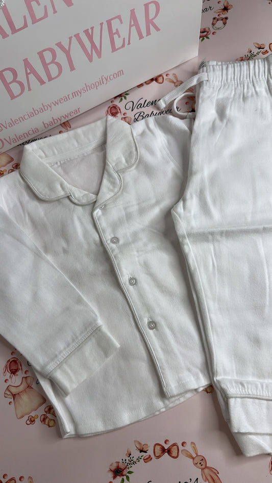 White Brushed Cotton Pyjamas