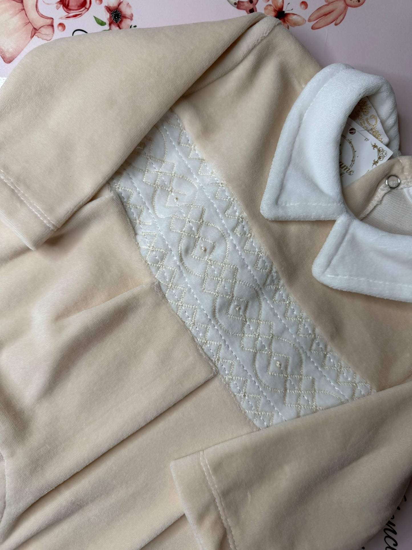 Smocked Velour Babygrow