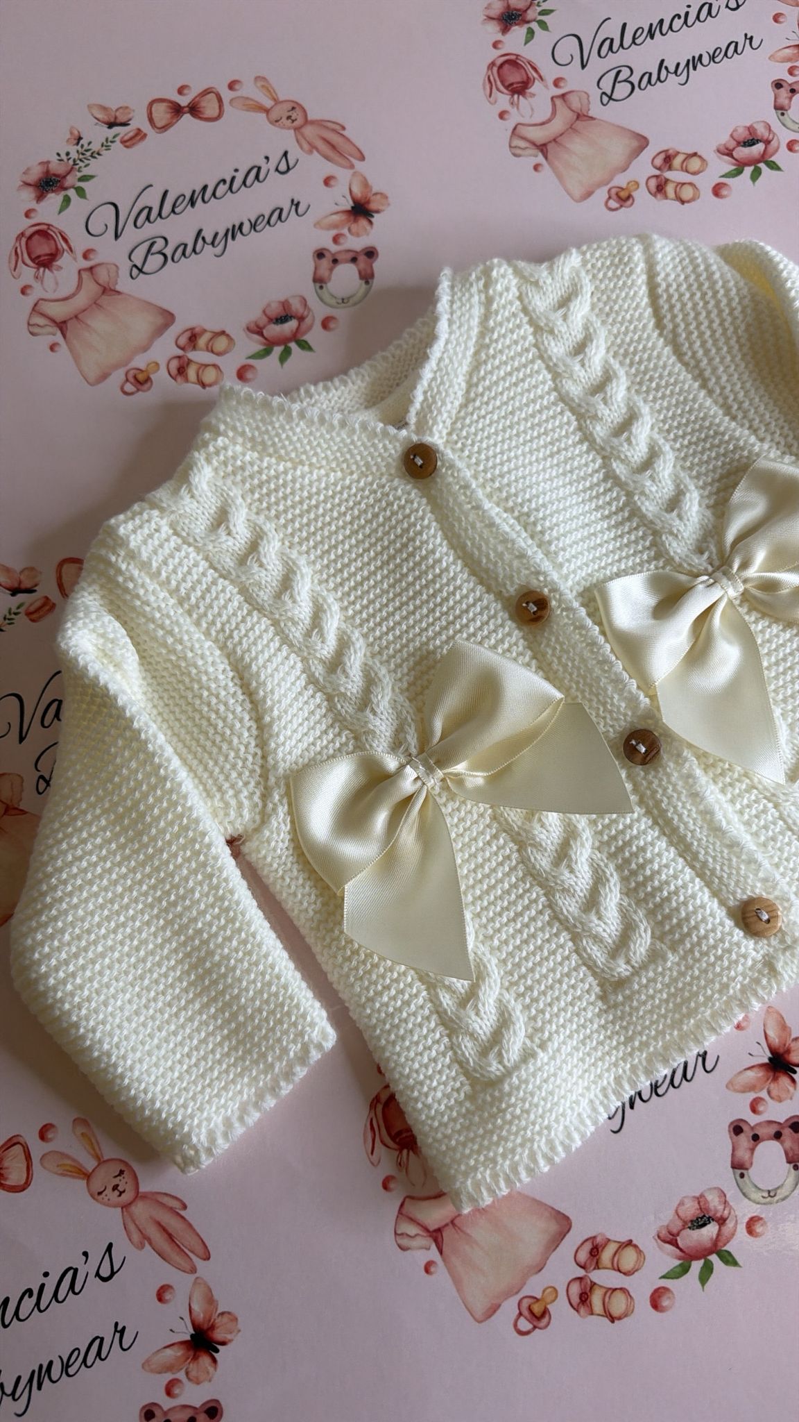 Cream Bow Cardigan
