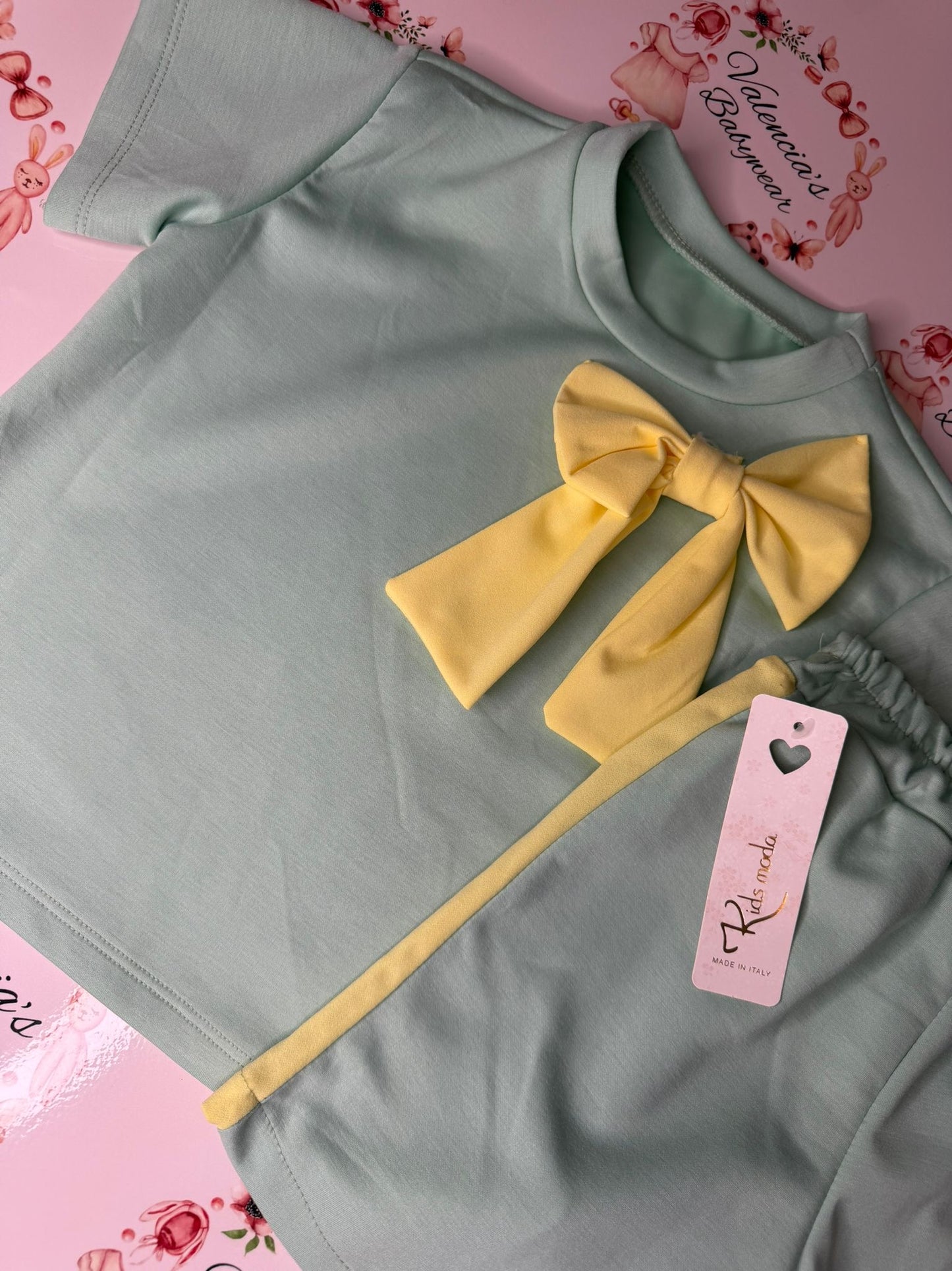 Girls Green & Yellow 2PC Set