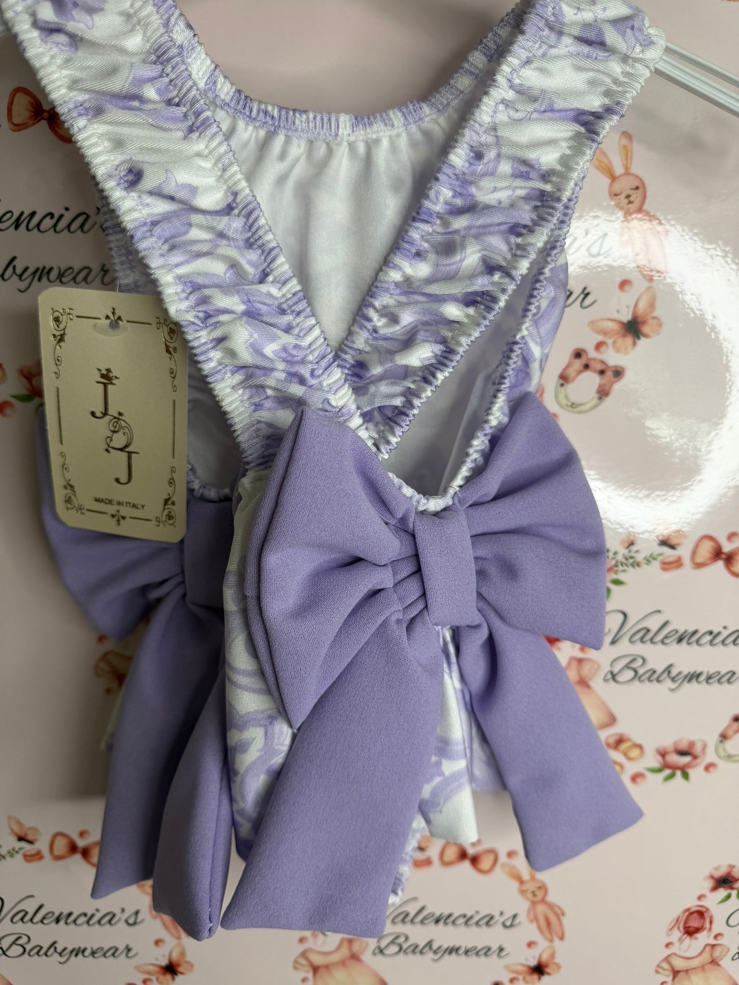 Purple Double Bow Swimsuit