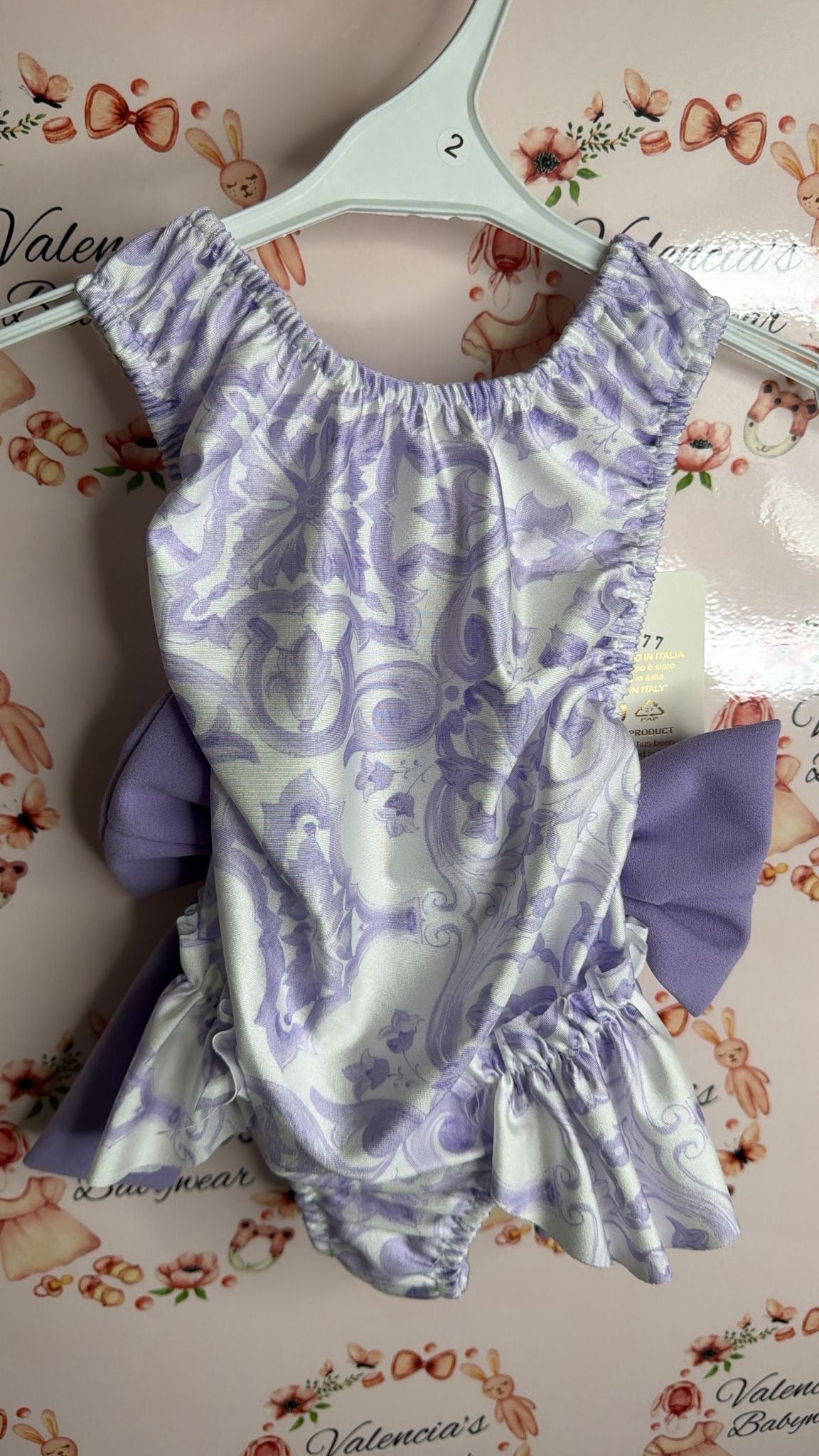 Purple Double Bow Swimsuit