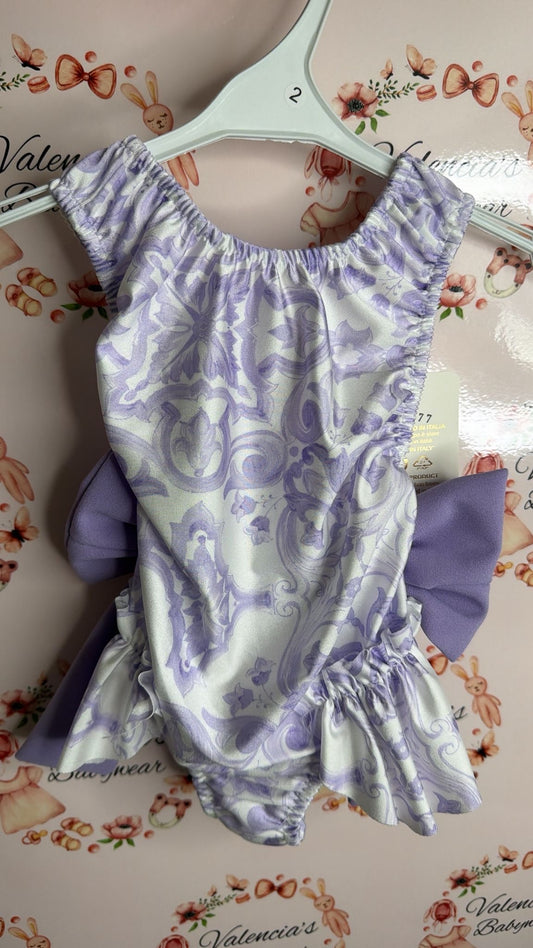 Purple Double Bow Swimsuit