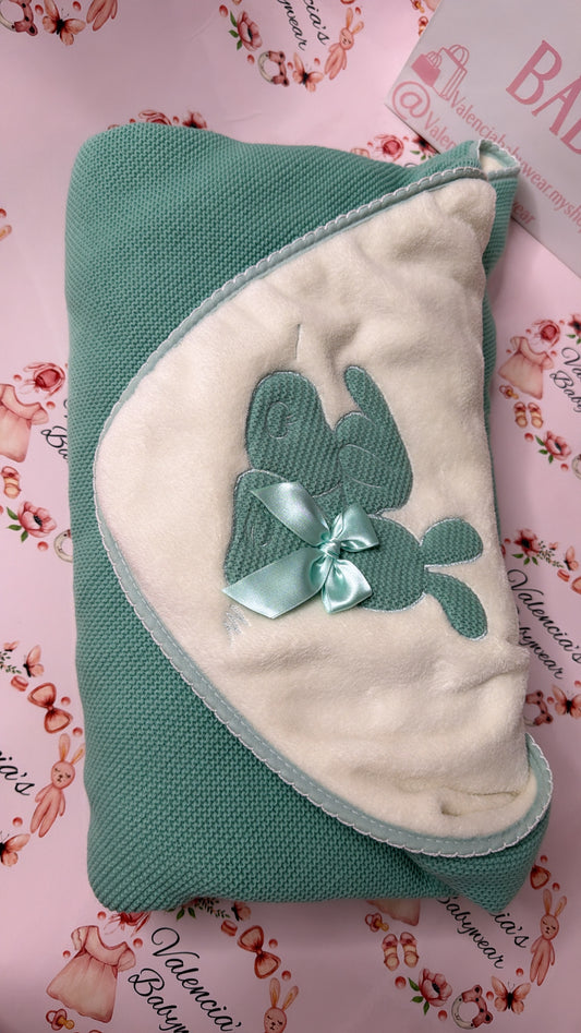 Green Embroidered Blanket Wrap