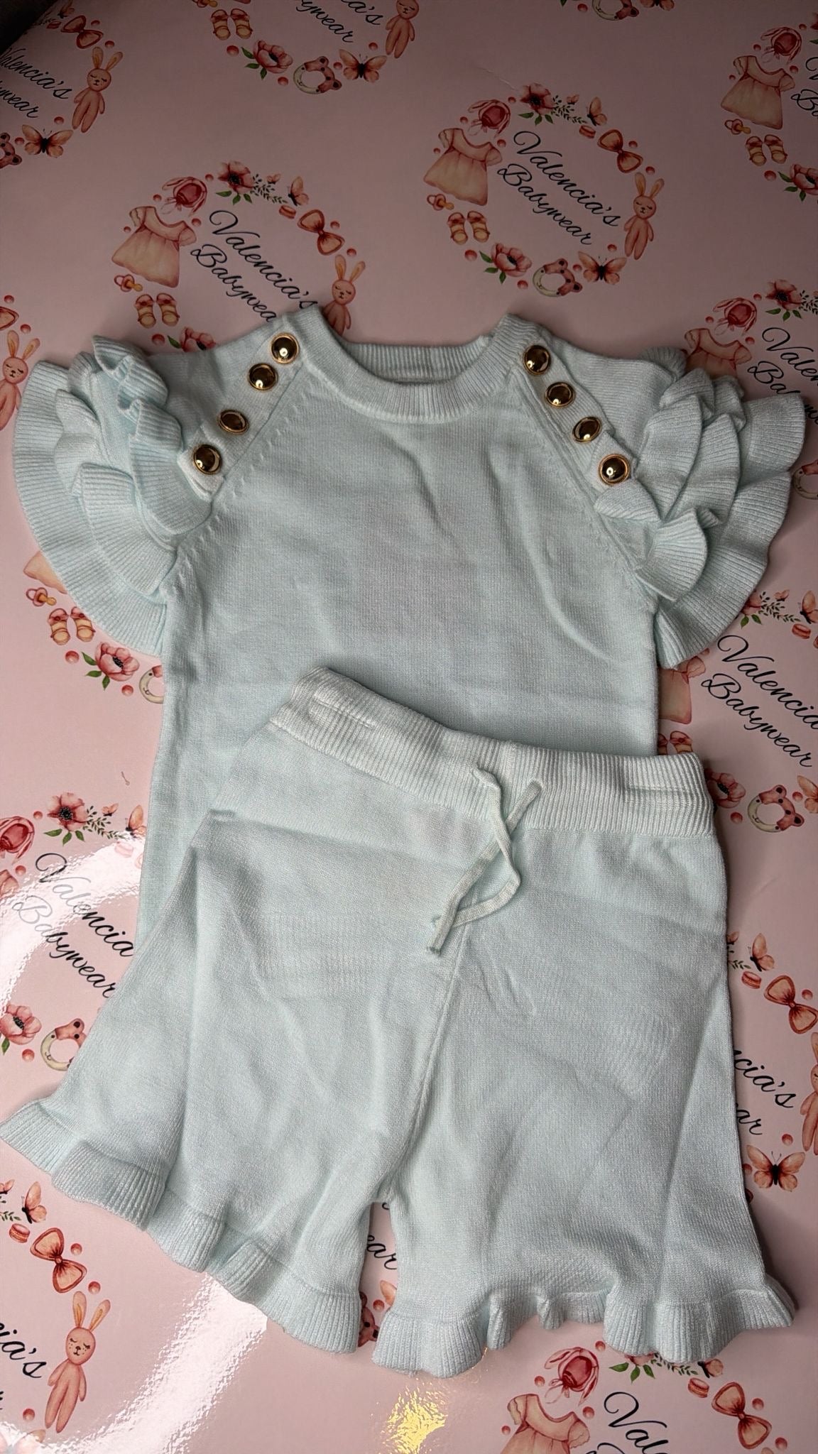 Girls Gold Button 2PC Set