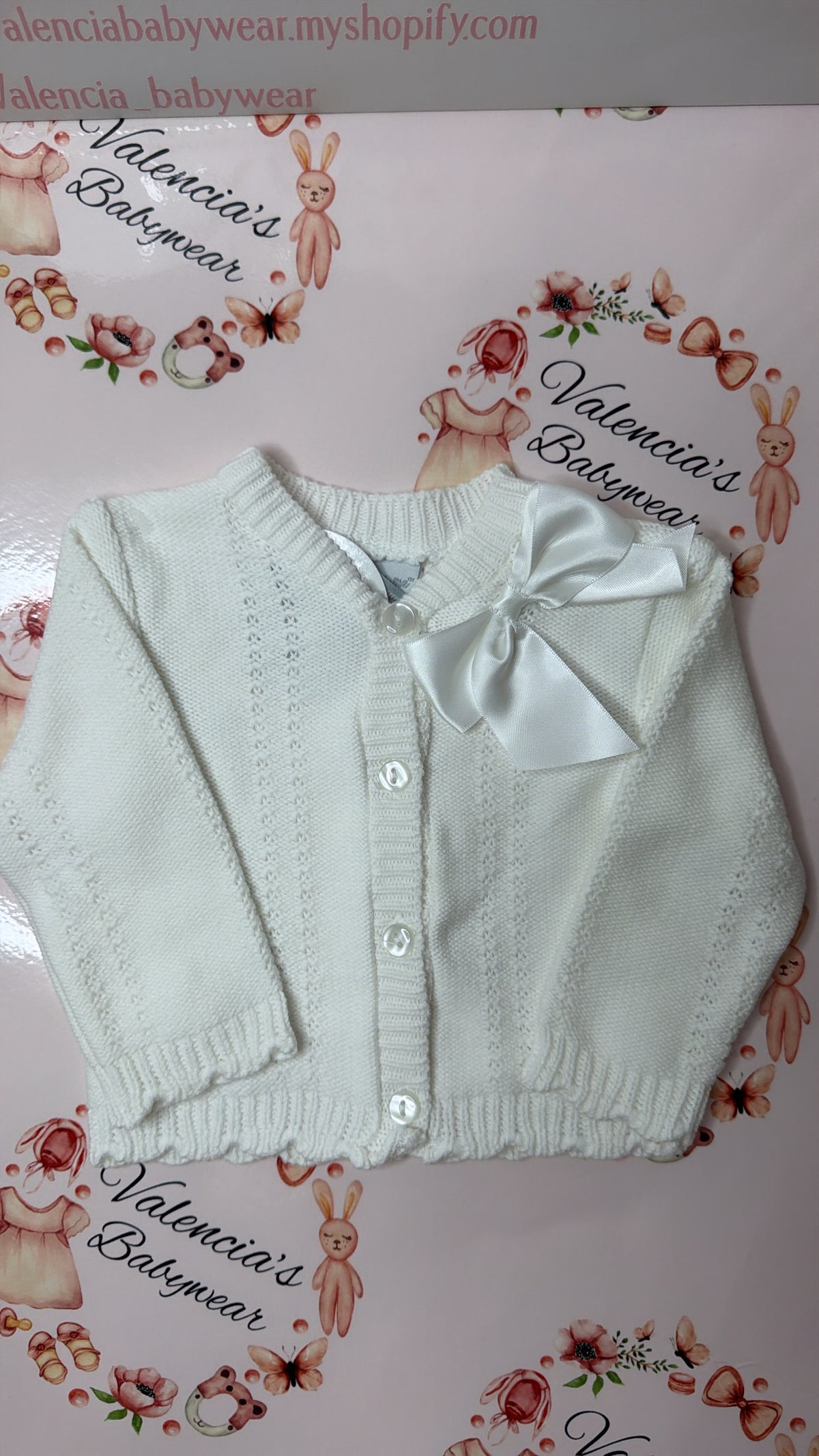 White knit cardigan