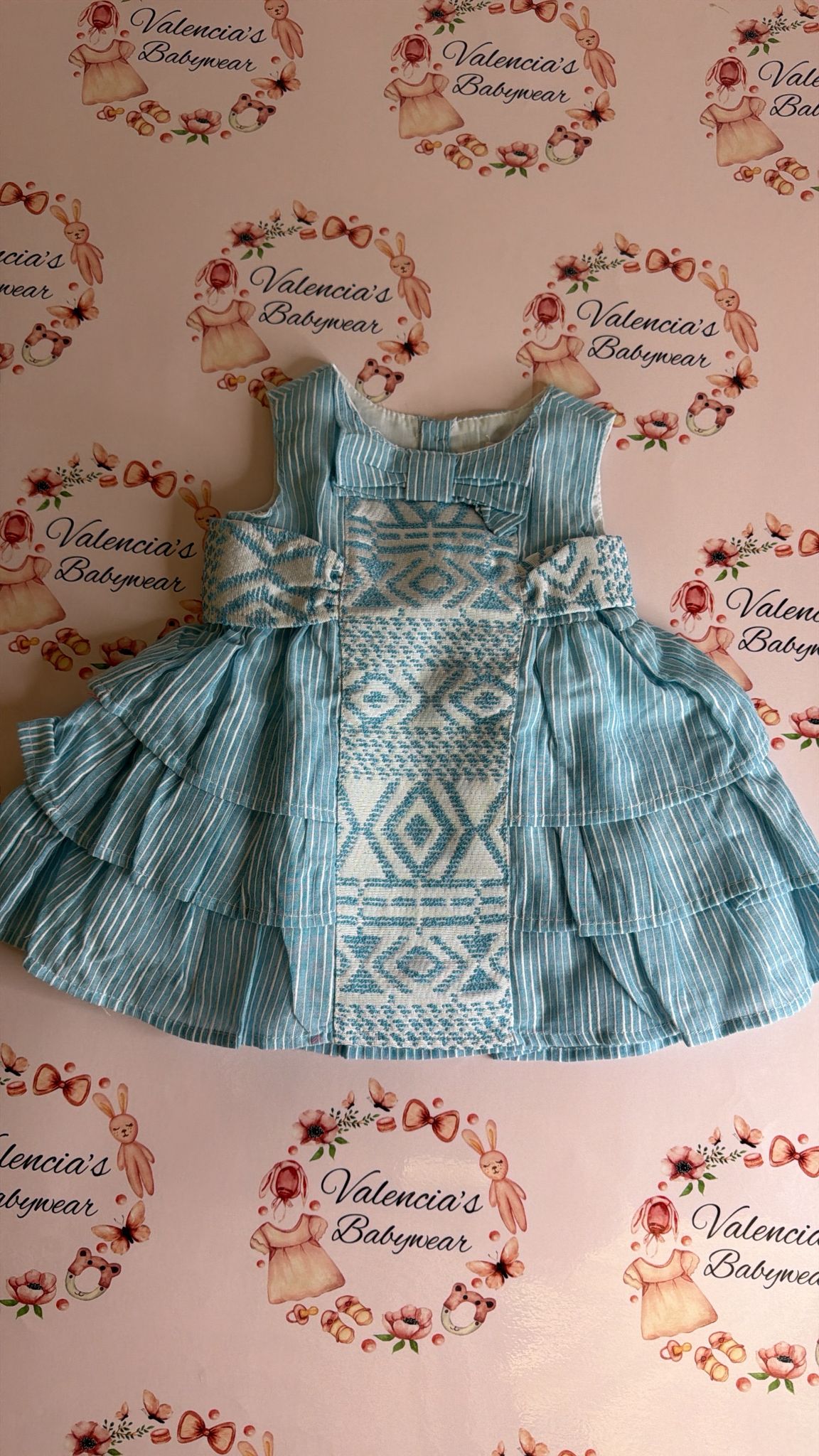Blue Patterned Dress & Bloomers