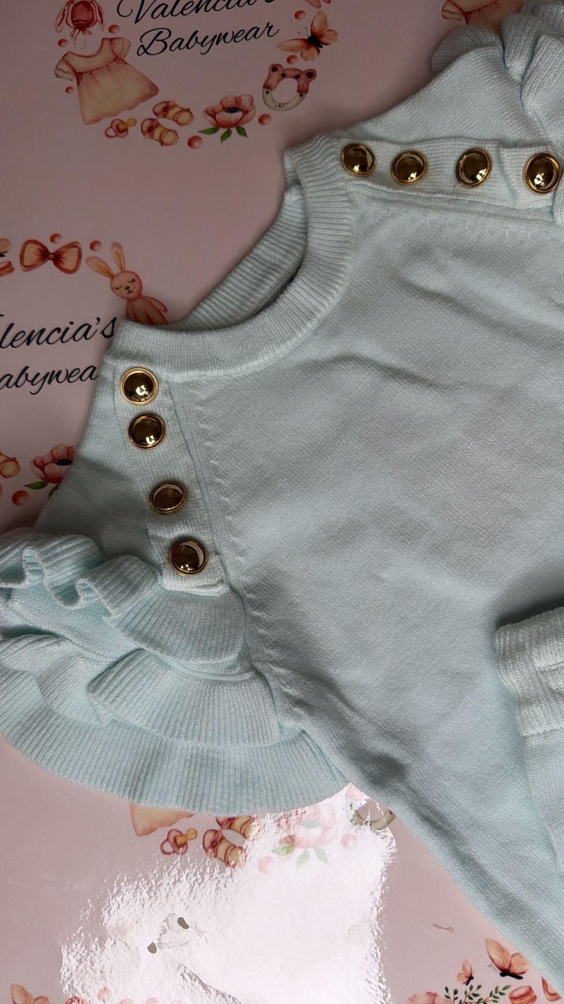 Girls Gold Button 2PC Set