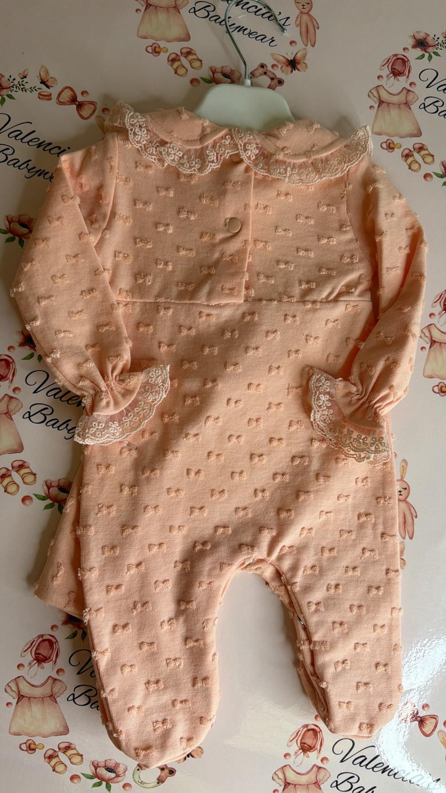 Peach Babygrow & Hat