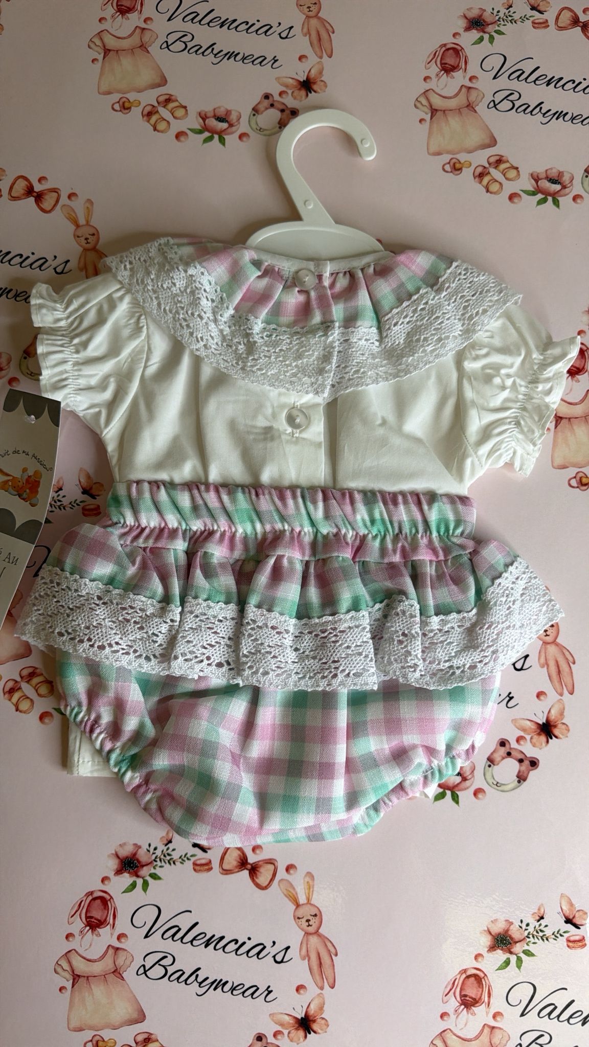 Mint chequered Romper