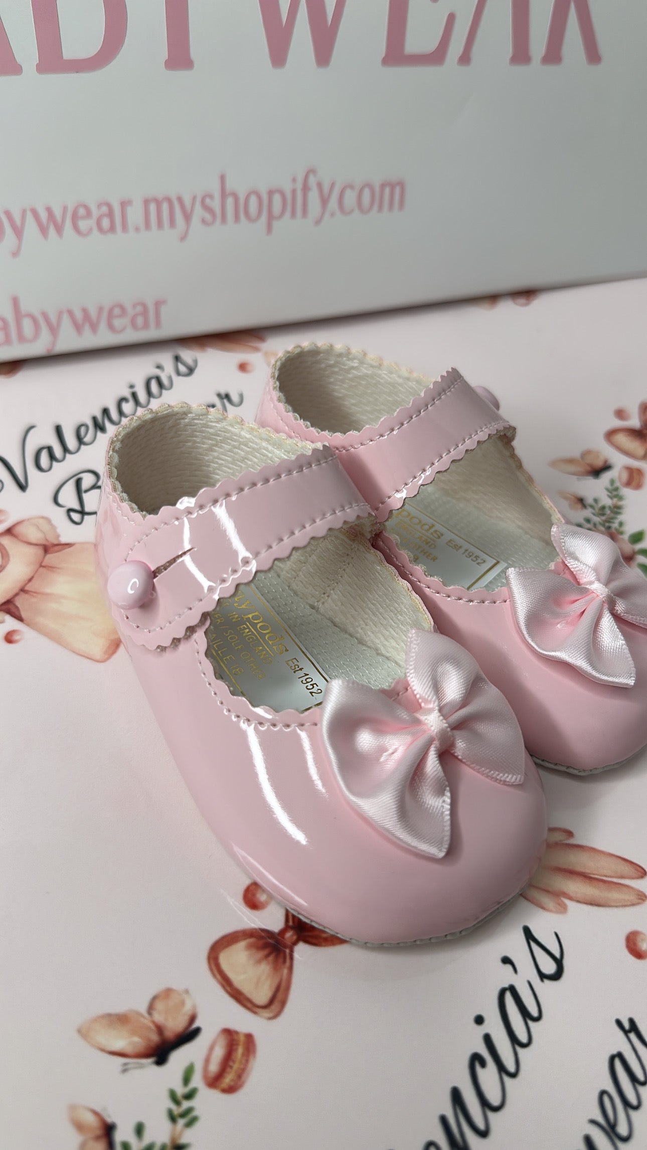 Baby Pink Bow Pre Walker Shoes