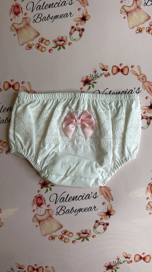 Pink Bow Lace Knickers ( Bloomers)