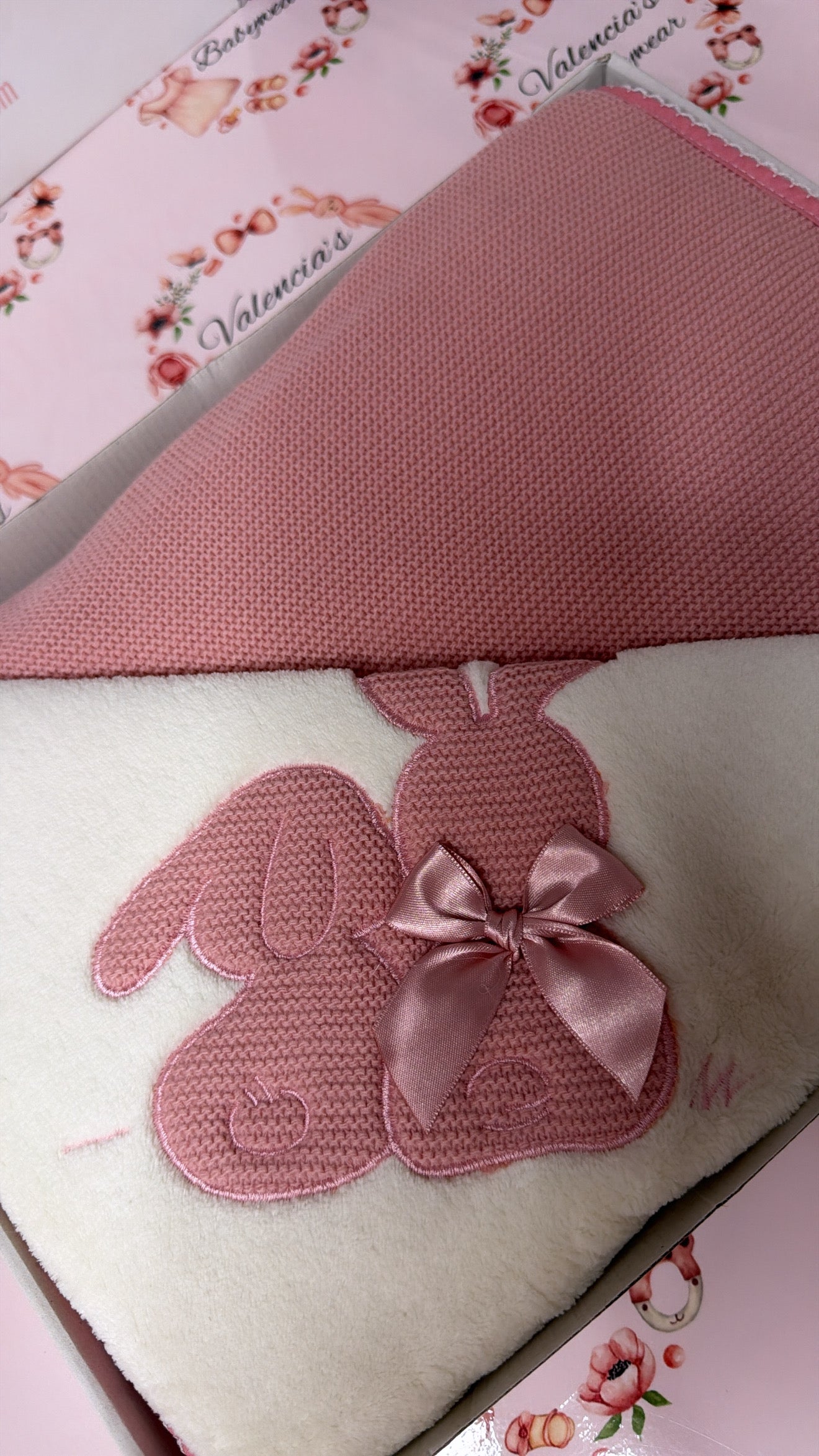 Dusty Pink Embroidered Blanket Wrap