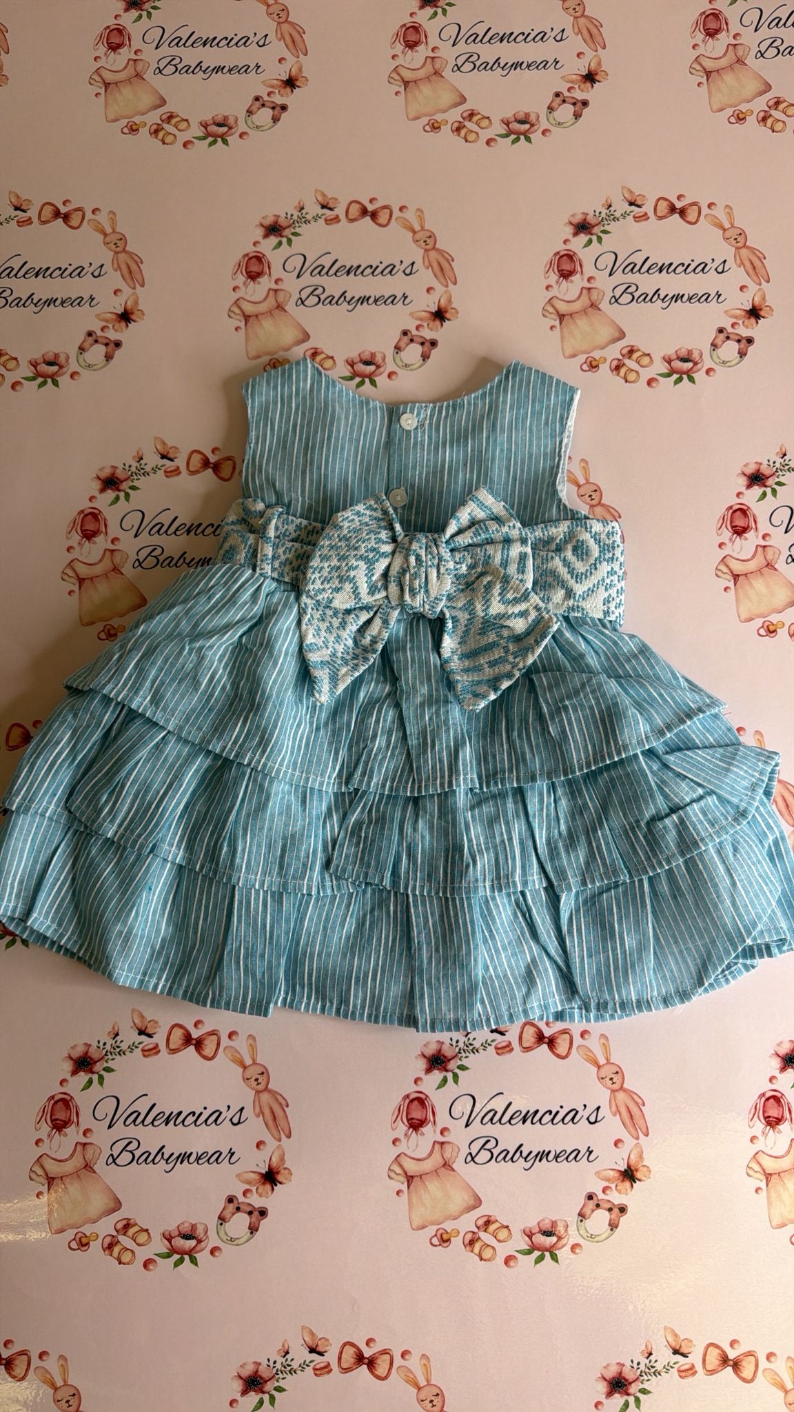 Blue Patterned Dress & Bloomers