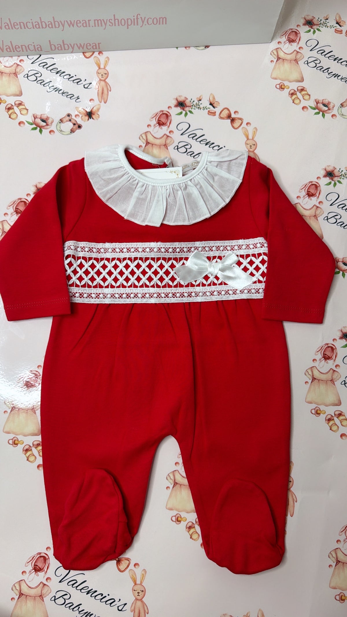 Red Ruffle Babygrow