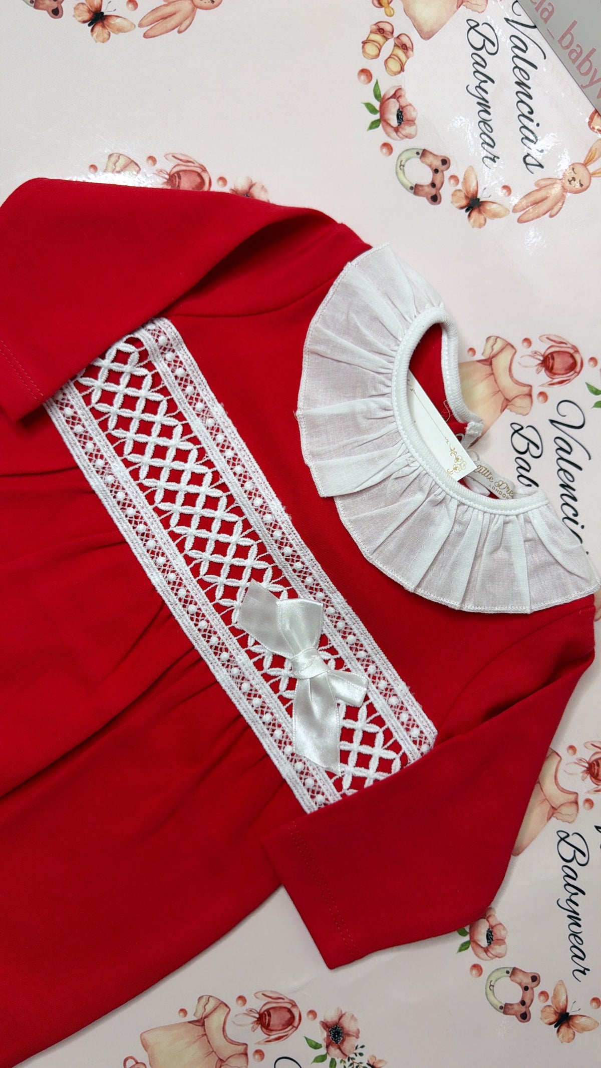 Red Ruffle Babygrow