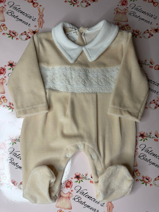 Smocked Velour Babygrow